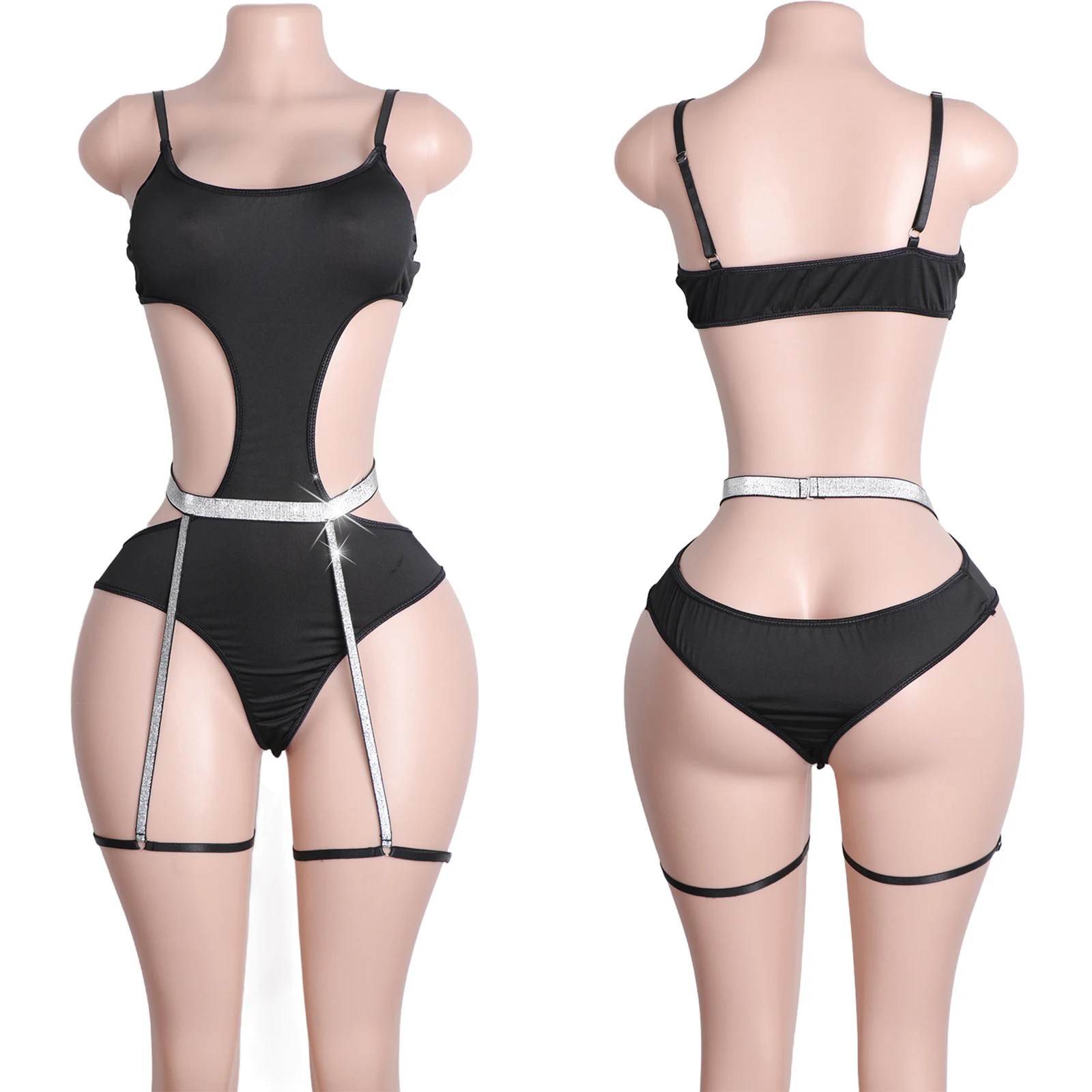 Custom Rhinestone Pole Dancewe - Garter Belt Set ulasan dan harga