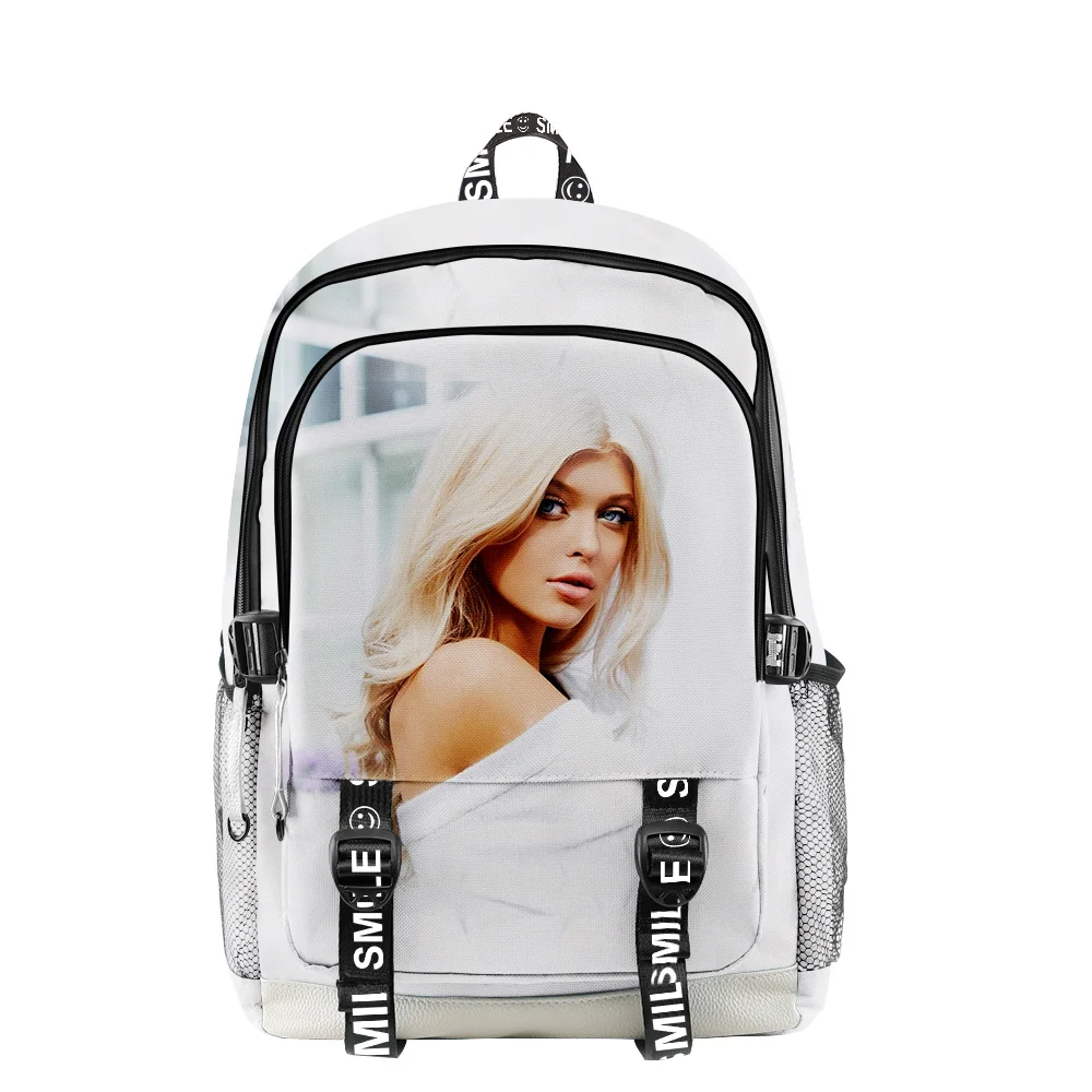 Imagem -02 - Loren Cinza Merch Zíper Mochila Bolsa de Escola Único Daypack Traval Bolsa Oxford Pano