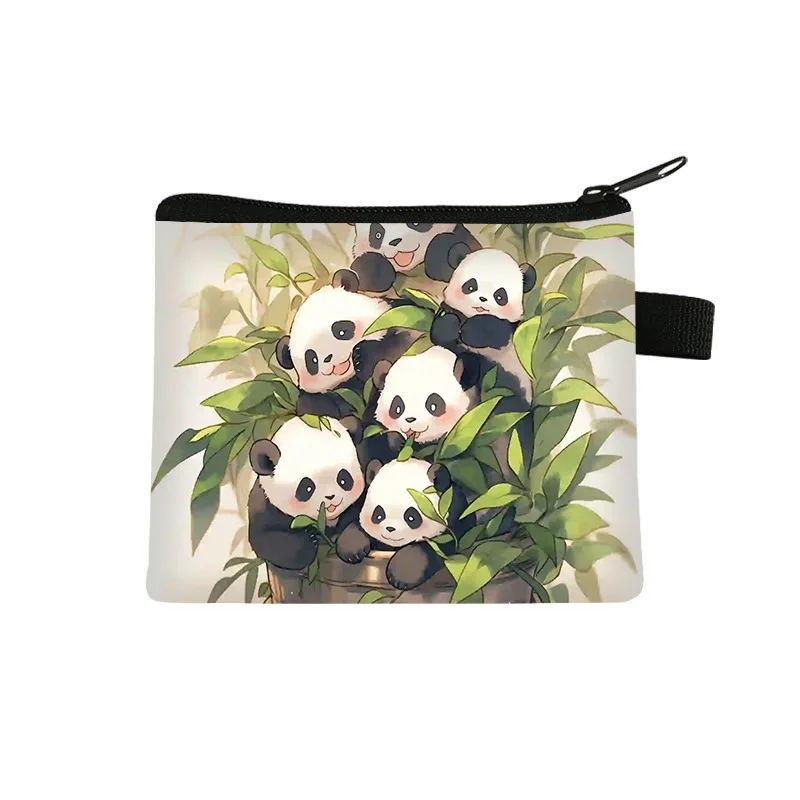 Panda Coin Purse Peripheral Printed Bag Fashion Design Cute Mini Carry-on Storage Small Bag Card Wallet Cardholder Custom Bag