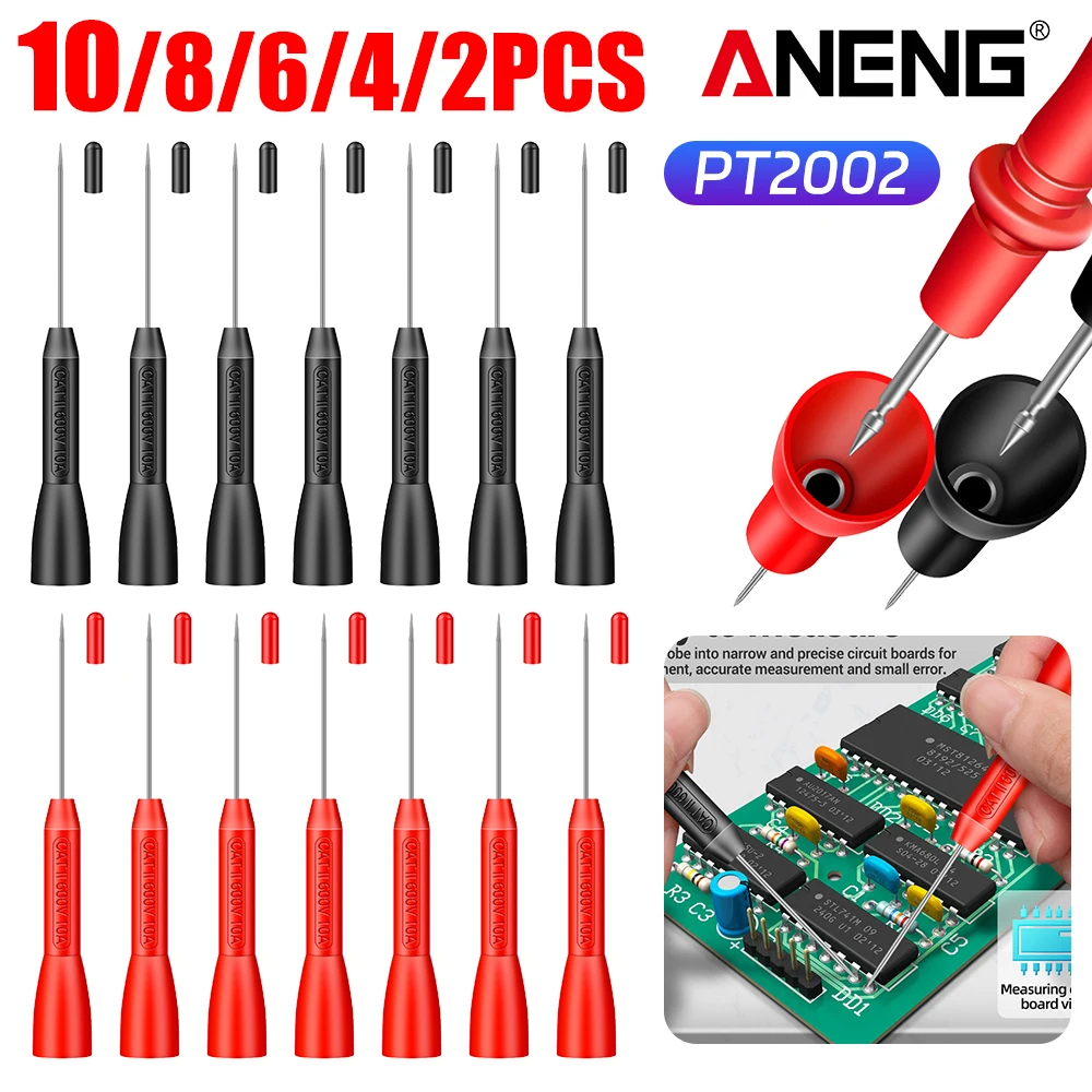 ANENG PT2002 2-10CPS 1mm Pin Non Destructive Multimeter Test Probe Insulation Piercing Needle 10A 600V For 2mm Test Lead