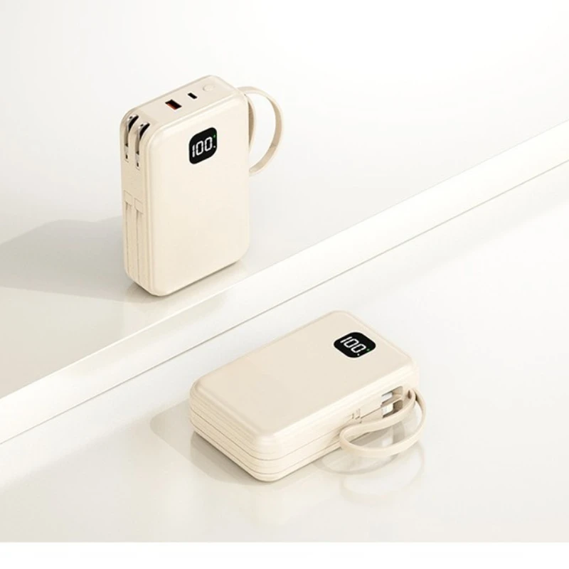 

AC plug power bank, fast charging, large capacity, built-in cable, compact and portable, suitable for high-speed trains