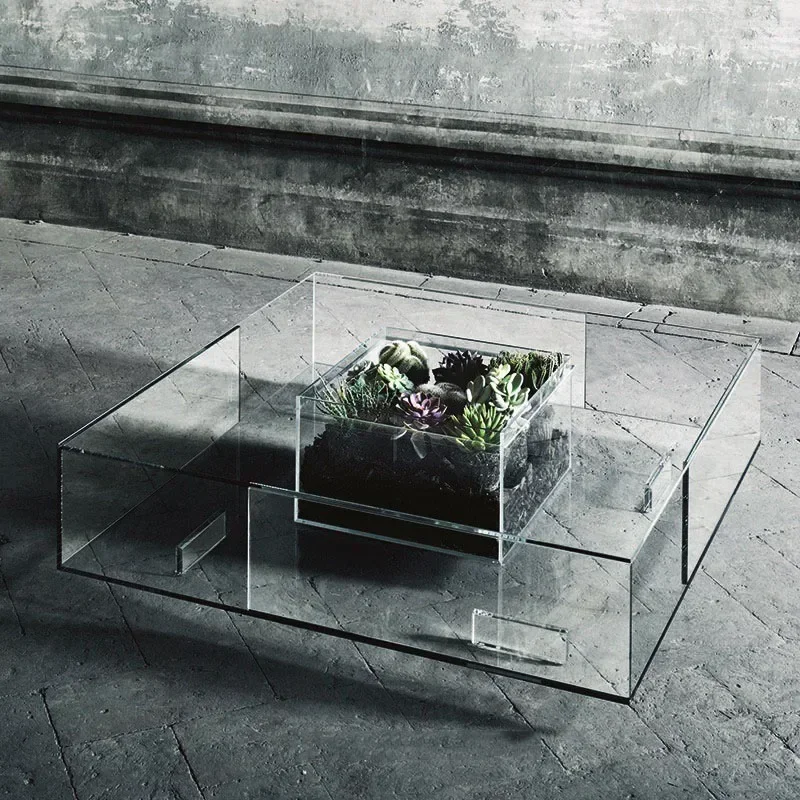 Modern Acrylic Transparent Side Table Glass Design Coffee Tables Decoration Living Room  Furniture