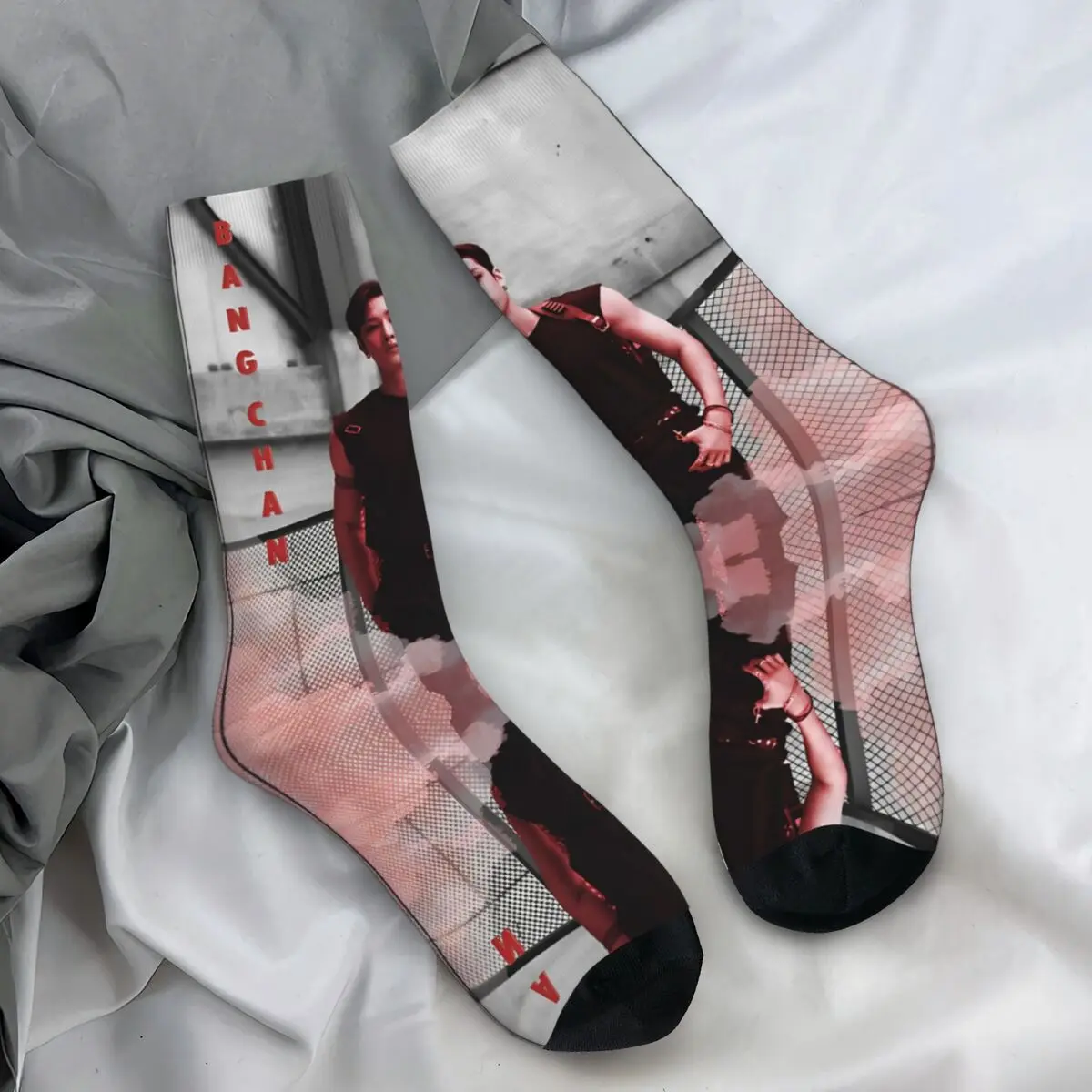 

Bang Chan Stockings Adults Men Socks Breathable Modern Socks Autumn Running Sports Anti Bacterial Graphic Socks Birthday Gift