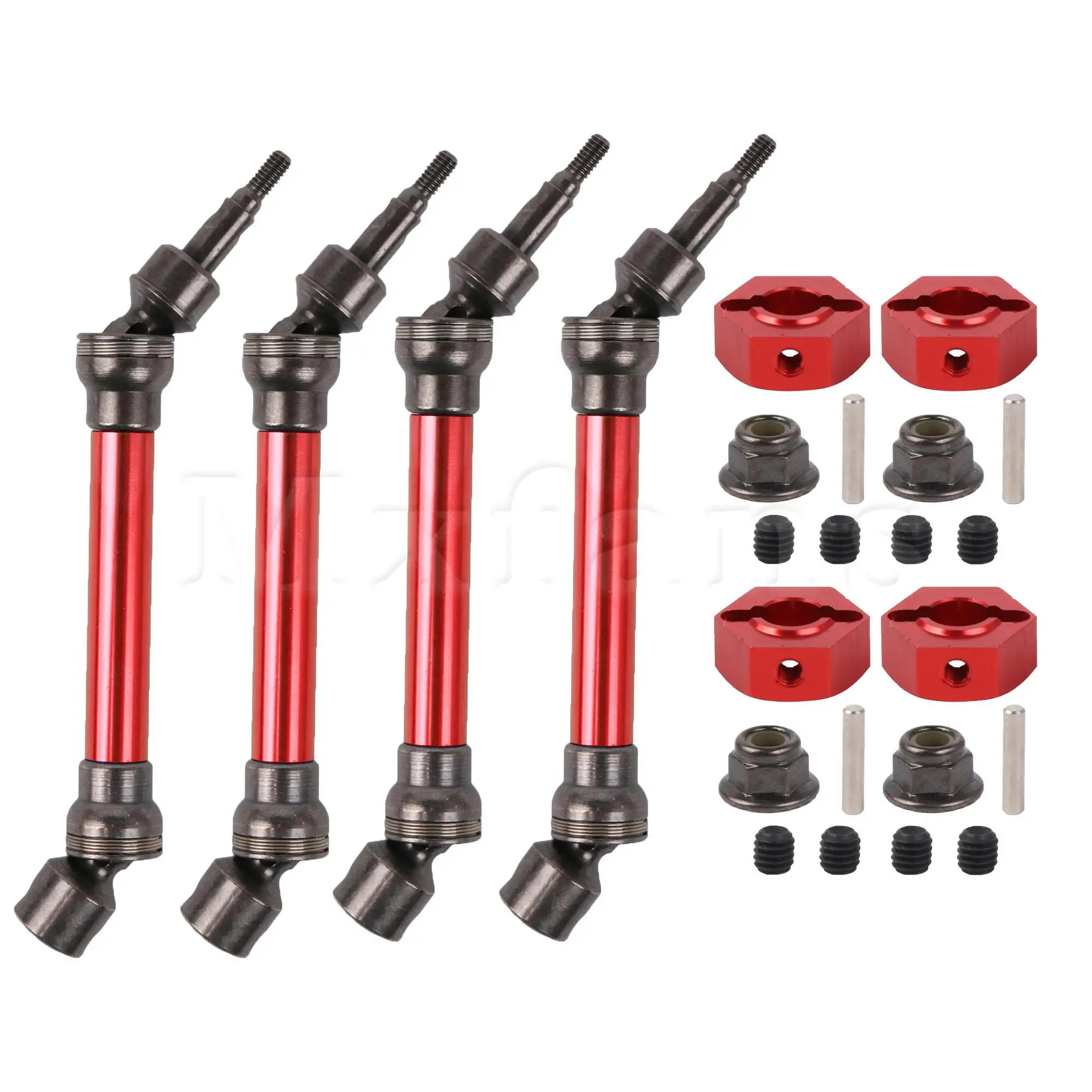 

Mxfans 4Pcs RC Al. Front Rear Drive Shafts Kit Replacement for ARRMA 1:10 Red