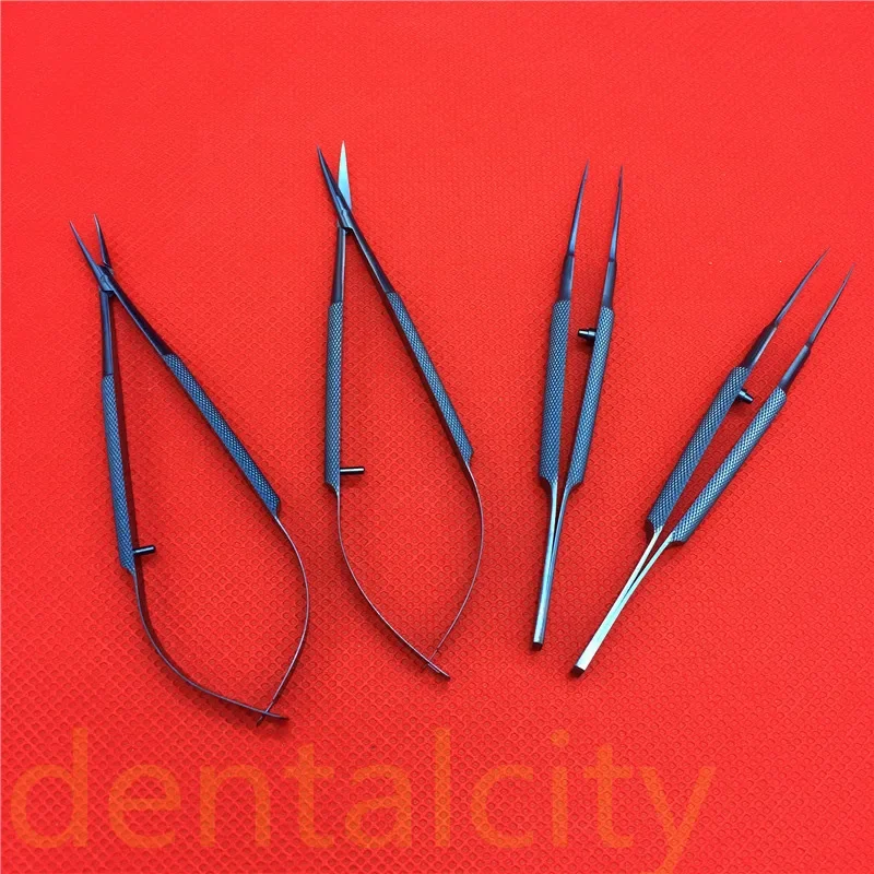 Tytanowe instrumenty chirurgiczne Tlloy Okulistyczne mikrosurgiczne instrumenty dentystyczne Uchwyty igłowe + 11,5 cm nożyczki + pęseta