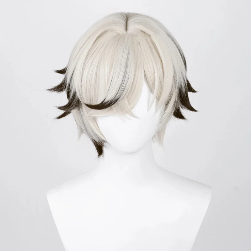 Game Honkai: Star Rail Arlan Cosplay Wig Colour Mixture Gradients Short Hair Heat Resistant Synthetic Halloween Party Props