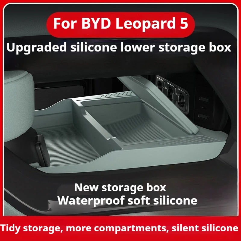 For BYD Leopard 5 Center Console Lower Storage Box Organizer Car Interior Modification Accessories