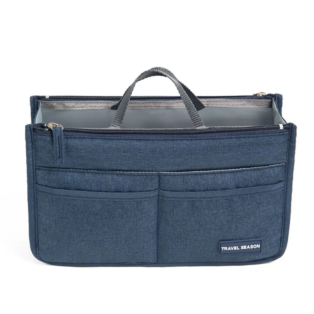 Durable Polyester Travel Toiletry Bag Waterproof Large Capacity Cosmetic Bag Double Zipper Bag Organizer Insert Bag