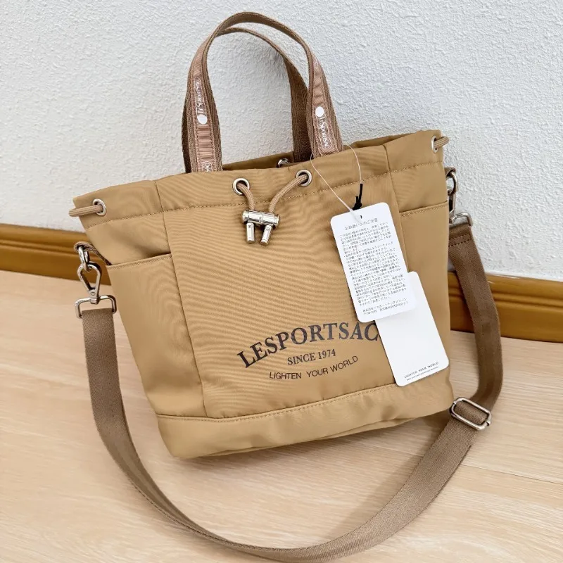 Lesportsacs Girl Crossbody Bag Minimalist Drawstring Travel Commuting Handbag L217 23.5*22cm