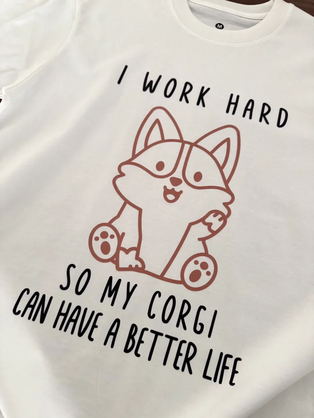 Cute Corgi T-Shirt I Work Hard So My Dog Can Unisex Short Sleeve Cotton Crew Neck Casual Top for Teenagers Summer Fashion