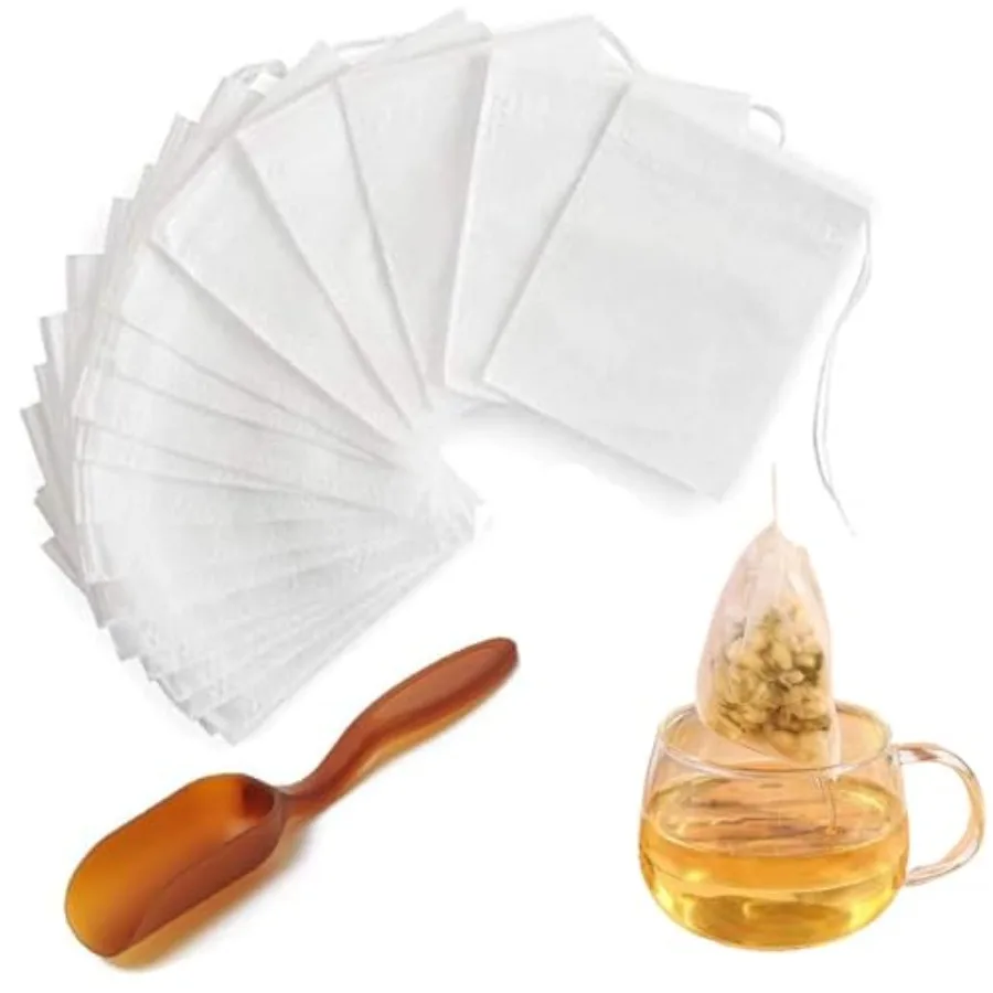 

400Pcs Disposable Tea Filter Bags for Loose TeaCn drawstring tea bags Filter Bag with Drawstring for Coffee Grounds and Tea for