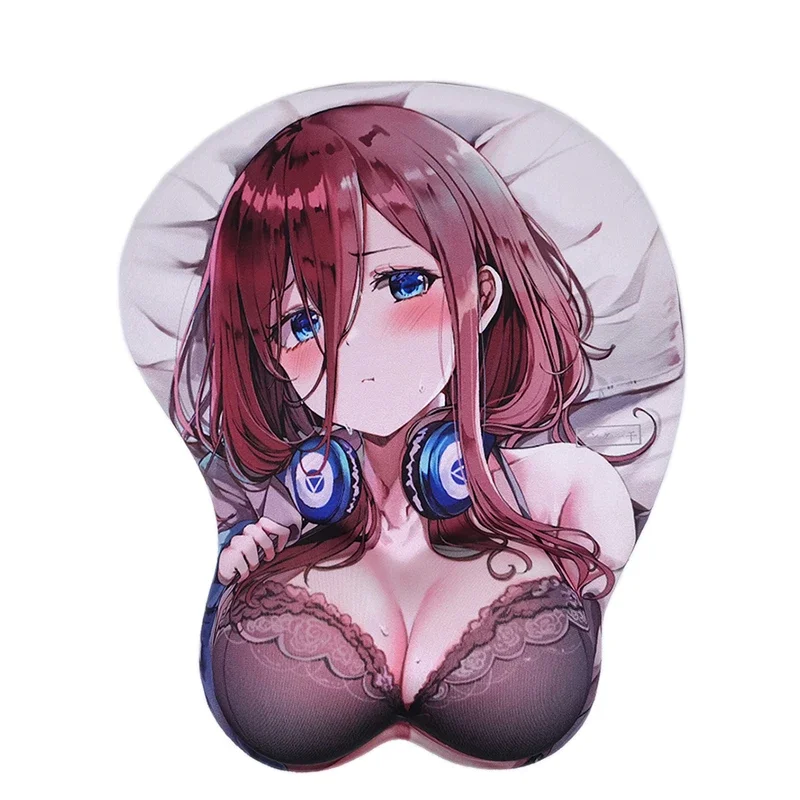 Creative Cartoon Animation 3D Mouse Pad Sexy Boobs Gel Silicone Mouse Pad with Wrist Rest Support Soft Breast Pad Mouse Pad