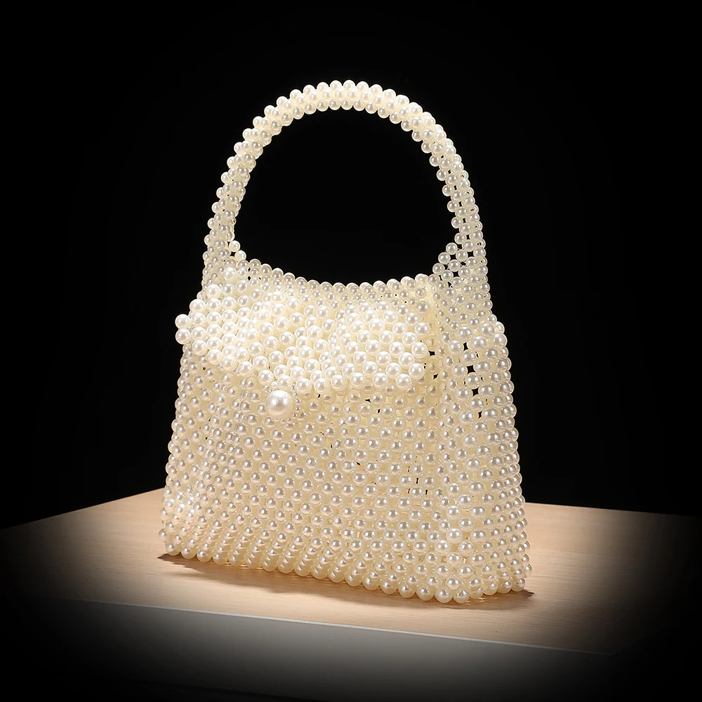 New handmade beaded pearl bridal package for evening wedding, wedding for brides, beach photo-taking handbag
