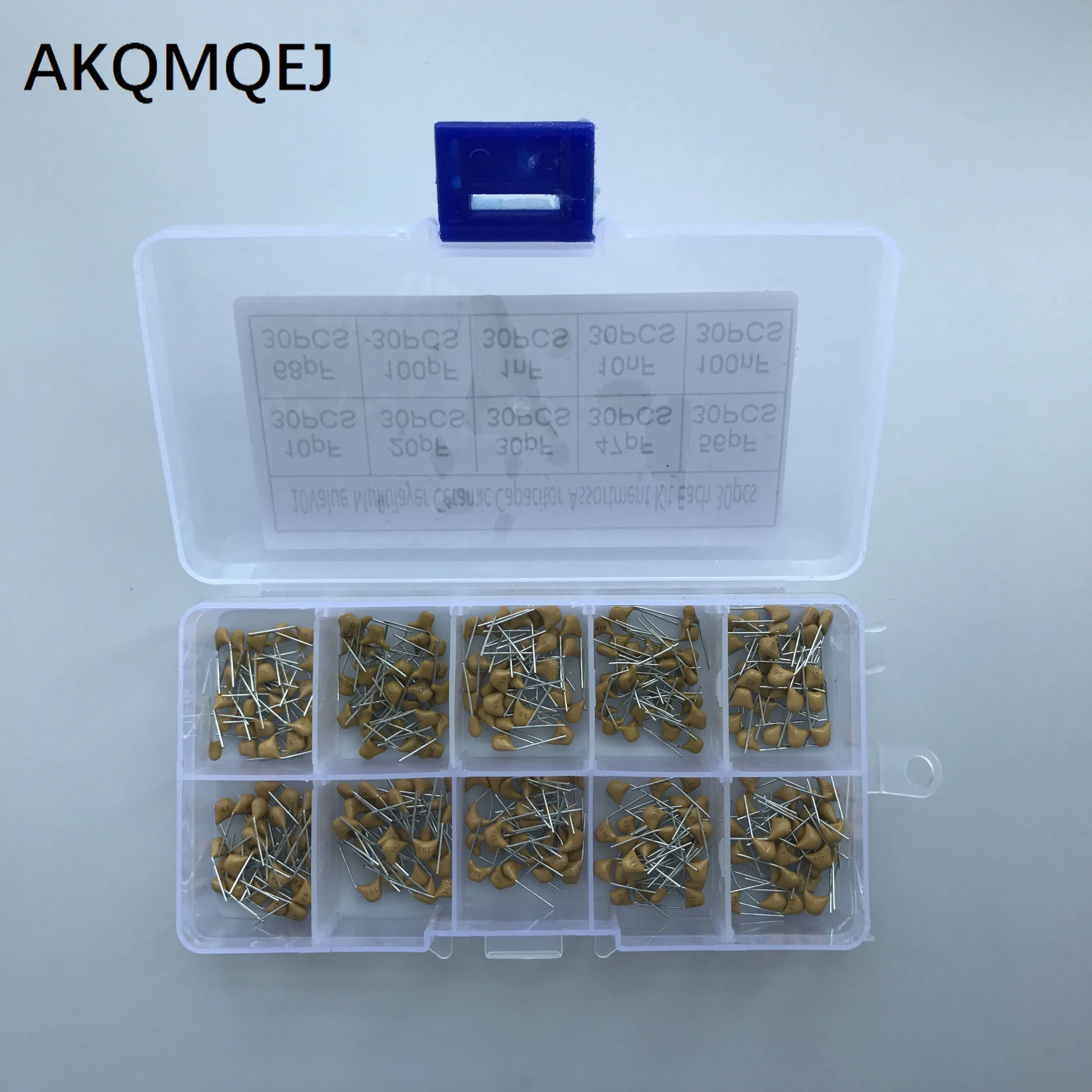 

300pcs 10value 50v 10pf 20pf 30pf 47pf 56pf 68pf 100pf 1nf 10nf 100nf Multilayer Ceramic Capacitor Assortment Kit