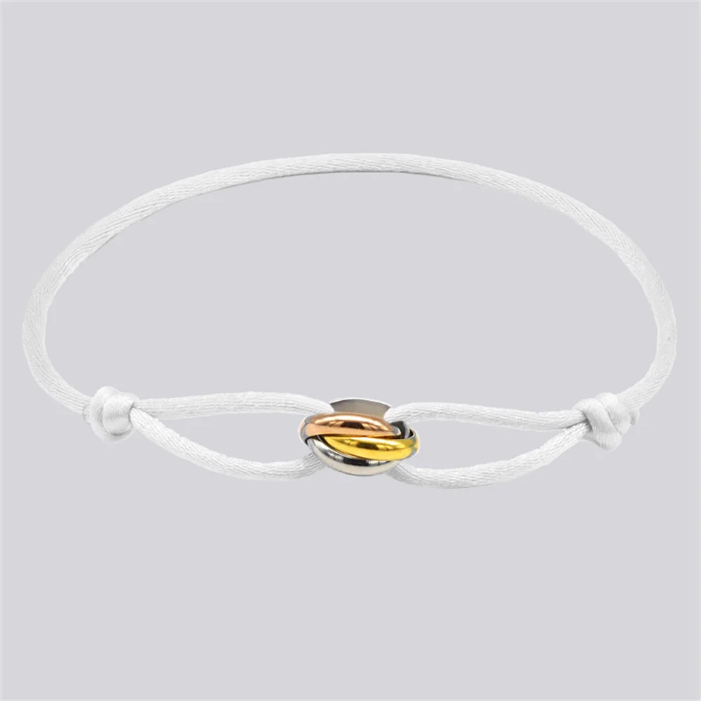 Luxuriöses Unisex-Armband, 3, Metallschnalle, Handkette, verstellbares Herren-Seil-Armband für Damen, Schmuck, Geschenke