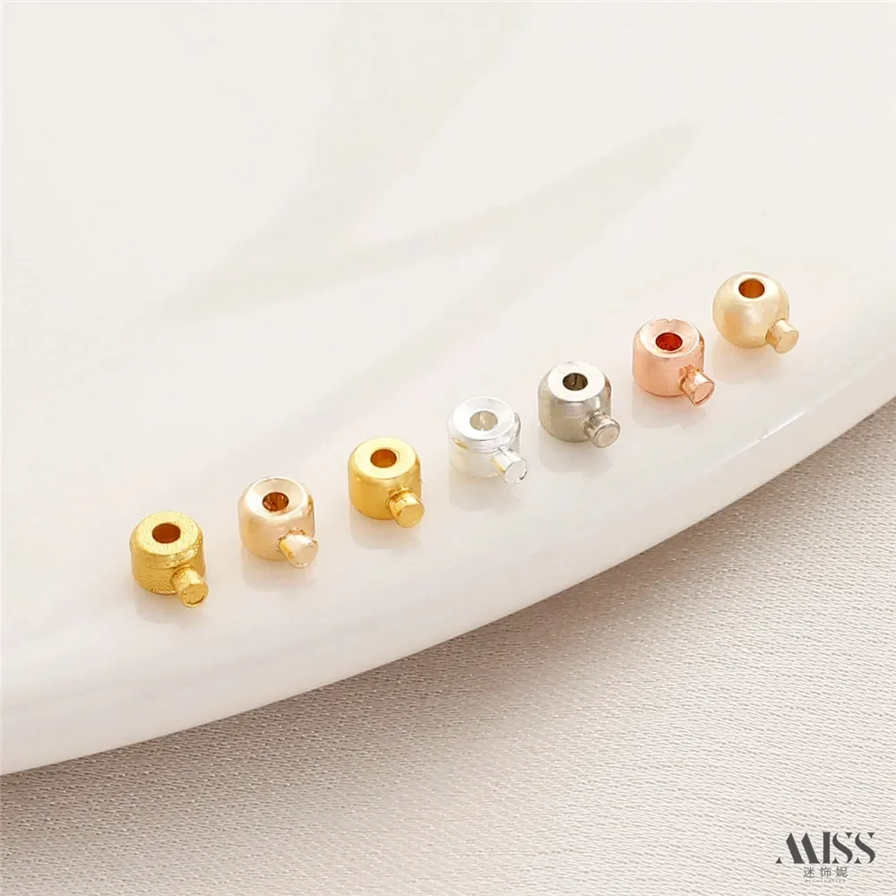 14K Gold Coated Positioning Buckle Snap Buckle Wire Buckle DIY Bracelet Necklace Steel Wire Fishing Line Closing Buckle Accessor