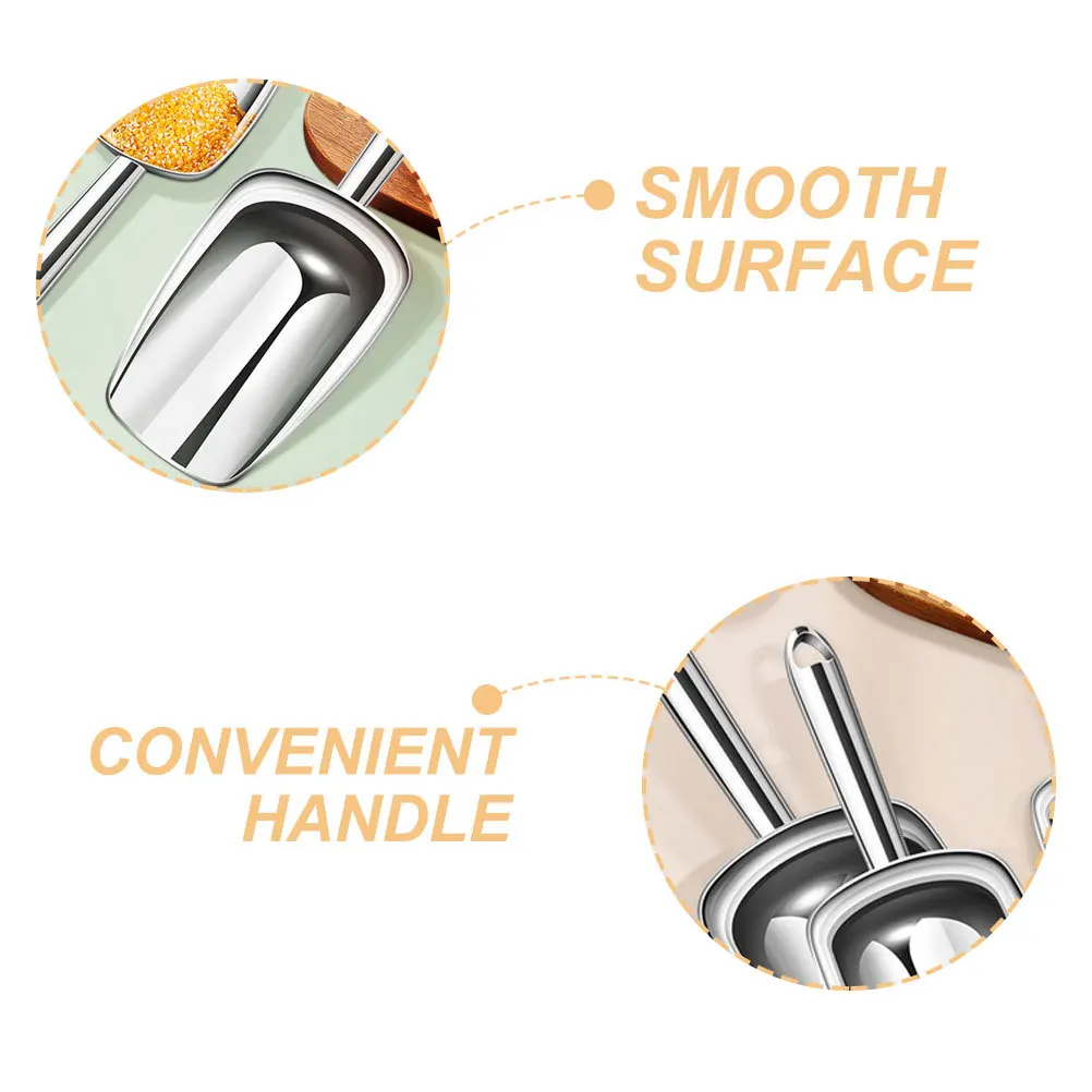 

Stainless Steel Ice Shovel Flour Scoop Kitchen Utility Tool Easy Clean Multi Bar Restaurant