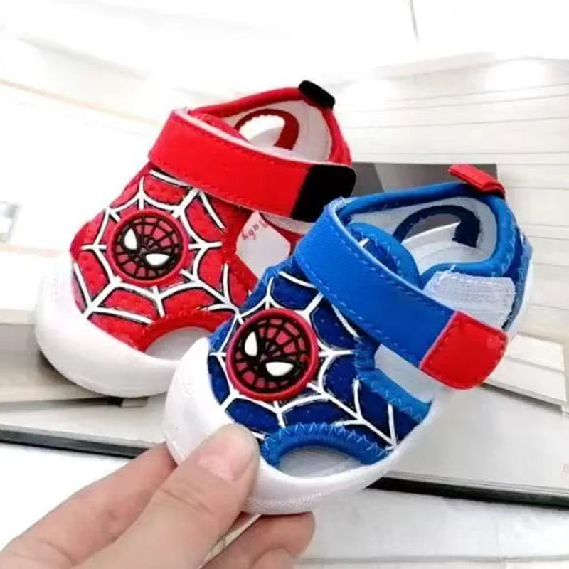 

Summer Baby Boy Girl Sandals Cartoon Spiderman Bear Print Toddler Shoes Children Non-slip Kids Soft Sport Beach Slippers 12-17