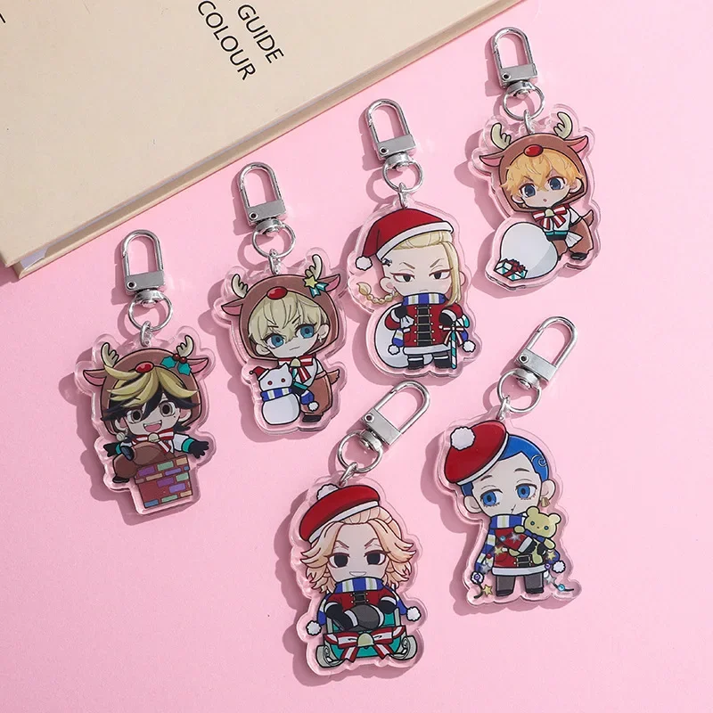 Anime Keychains Tokyo Seeks Retaliate Cosplay  Manjiro Sano MIKEY Draken Kawaii Bag Cartoon Doll Pendant Fans Collection Keyring