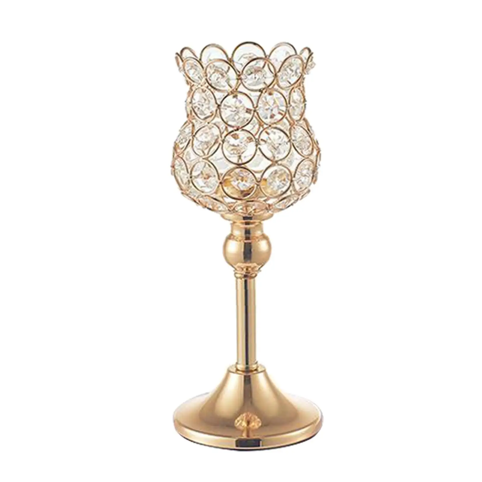 Gold Candle Holder Stand Crystal Candelabra Stick Home Wedding Party Decor