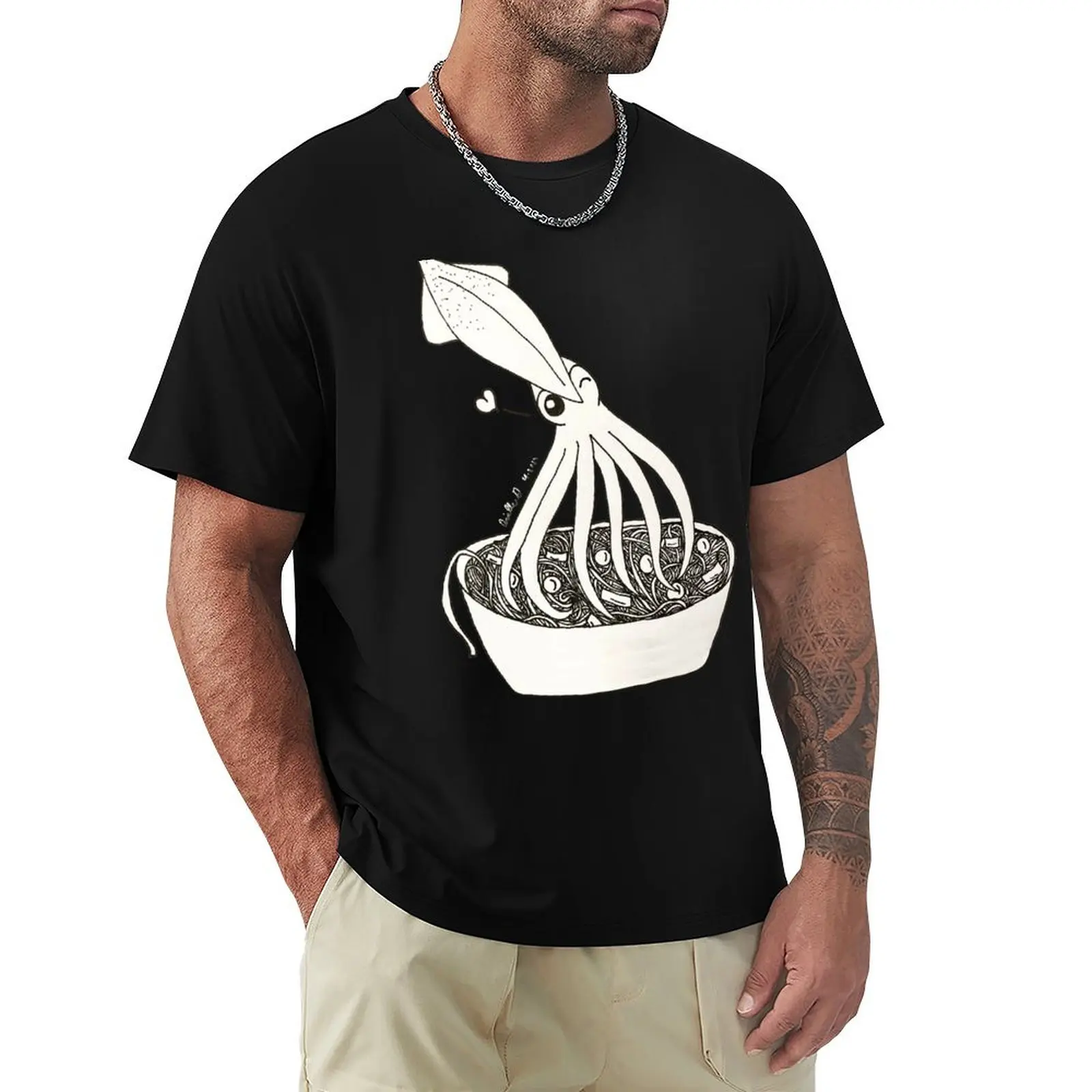 

Squid Ink Noodles T-Shirt customs graphic t shirt vintage mens tall t shirts