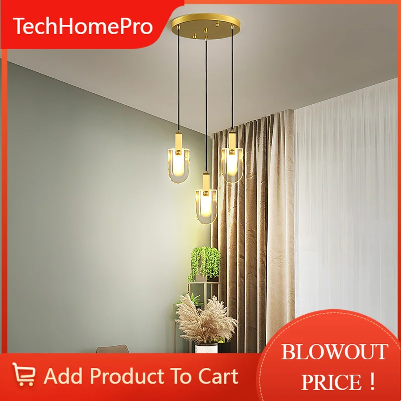 TechHPModern Luxury Chandelier Brass Crystal Pendant Lamp Creative Designer Grass Background