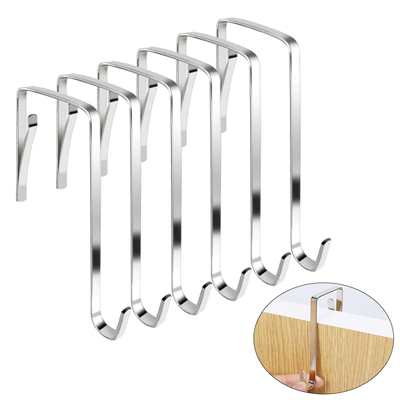 5PCS Over The Door Hooks Door Hanger Hooks For Bathroom Kitchen Towels Hats Hanging Organizer Multi-Purpose Hooks