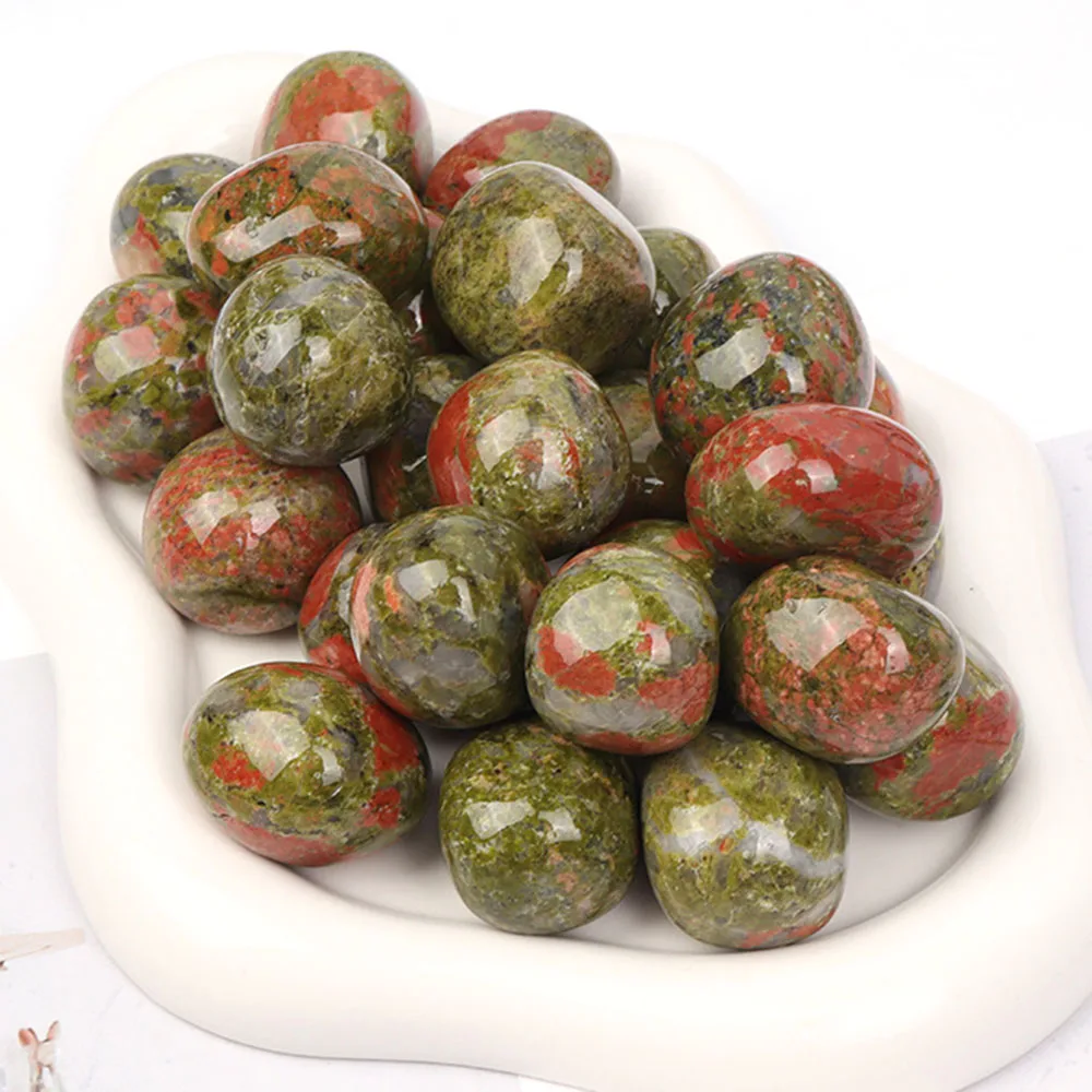 Natural Unakite Square Tumbled Stone Crystal Healing Polished Energy Gemstone Minerals Ornament Home Decoration Gift Wholesale