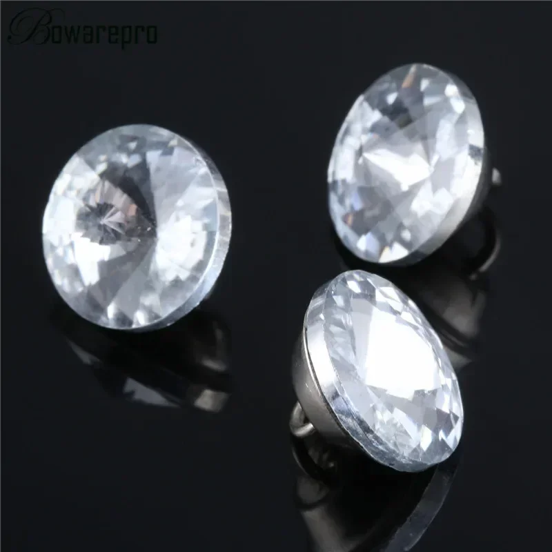 10pcs Upholstery Buttons Rhinestone Crystal Pattern Button for Clothing Sofa Craft Crafts Sewing Accessories 14MM