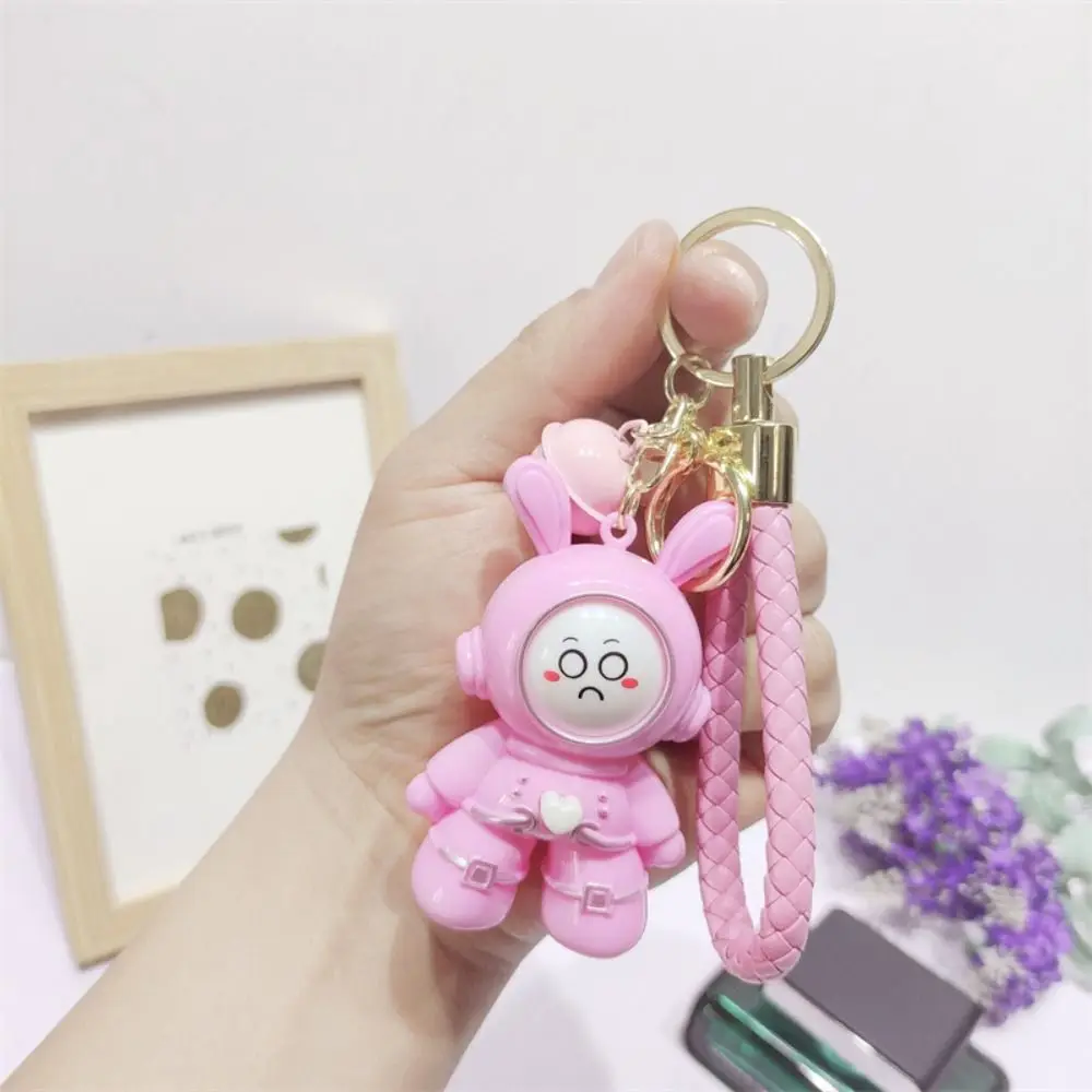 Mini Funny Finger-guessing Game Keychain Creative Heart Face-changing Keyring Keyring Cartoon Rabbit Pendant Couple