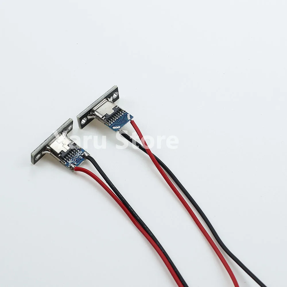2pcs USB Type-C Female Socket Fixed Board W/ Wire USB-C Charging Port Connector Small Electrical Appliance DIY Modification