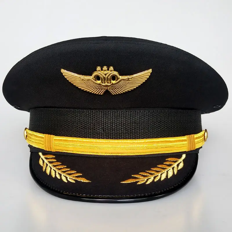 Designer Brand Captain\'s Hat Big Cornice Hat Aviation Cap Pilot\'s Big Gorras Para Hombres Casquette Homme Hot Sell Free Mail