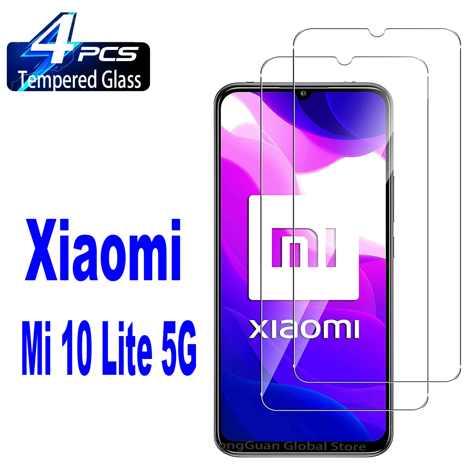 

2/4 шт. высококачественное алюминиевое закаленное стекло для Xiaomi Mi 10 Lite зеркальная защитная стеклянная пленка для экрана