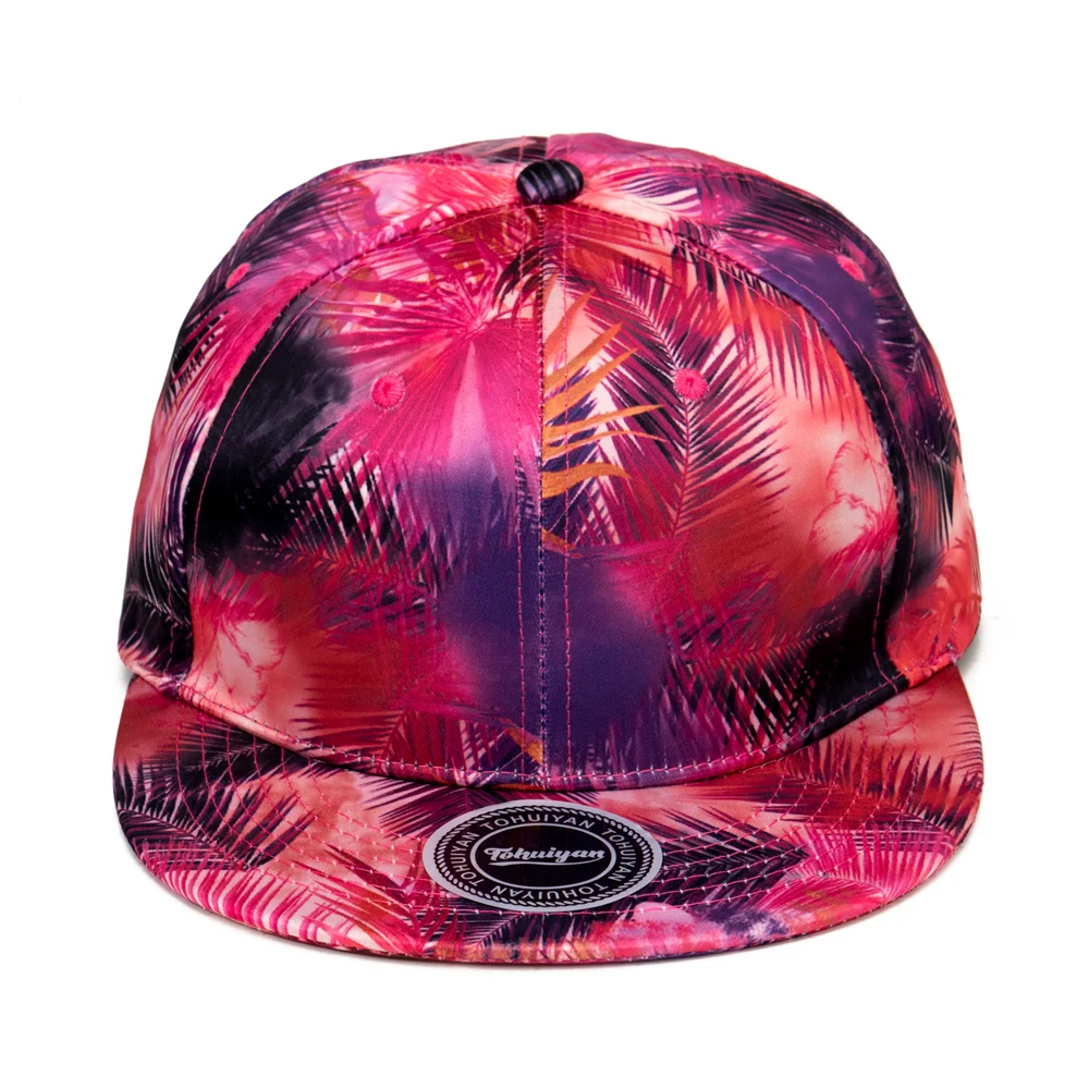 Personality Leaves Graffiti Printing Snapback Cap Cool Flat Bill Baseball Hats Outdoor Streetwear Hip Hop Caps for Men Women