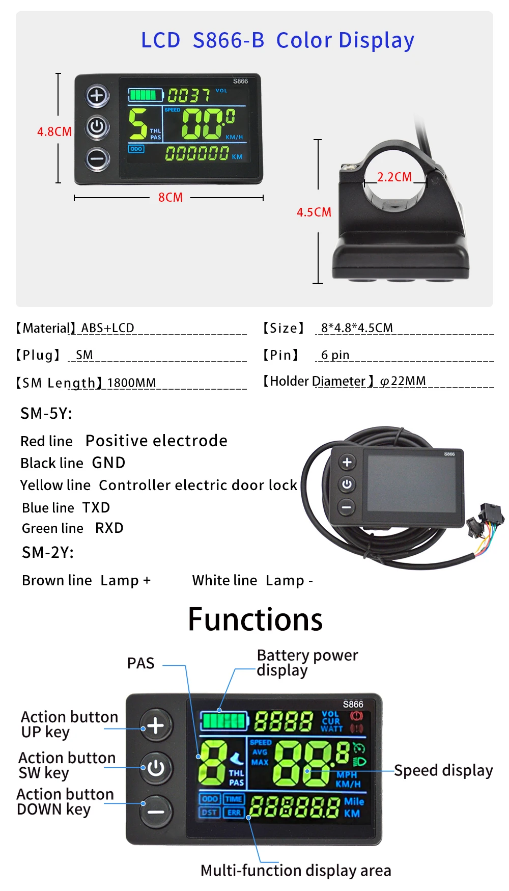Elektrofahrrad 13A/18A/25A/28A/38A Bürstenloser Motorcontroller LCD-Display Intelligente Steuerung Mehrere Spezifikationen – Detail 9