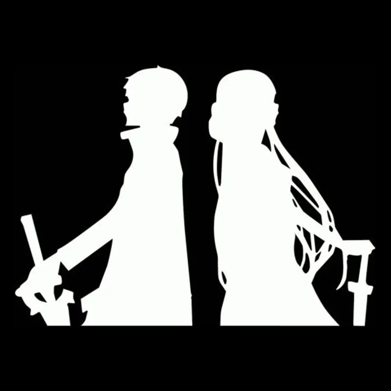 Exterior Accessories Sword Art Online(Sao) Kirito Asuna Car Sticker Funny Motorcycle Decal,15x15cm