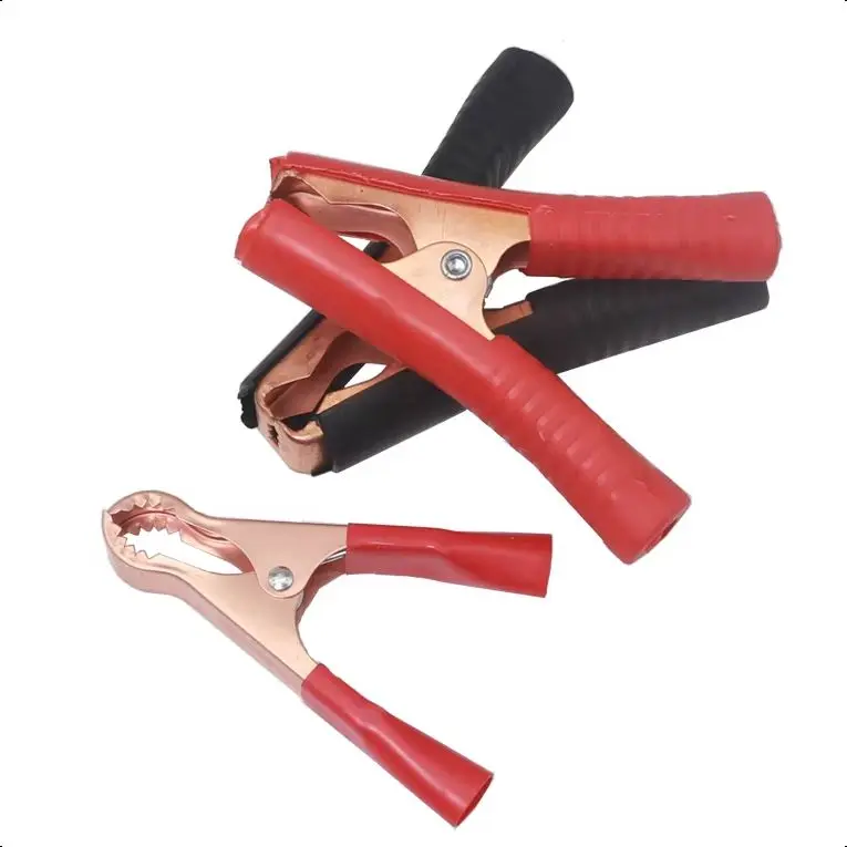 【2-1Set】30A 50A 100A Red+Black Crocodile Car Caravan Van Battery Test Lead Clips Alligator Clips Connector Plug