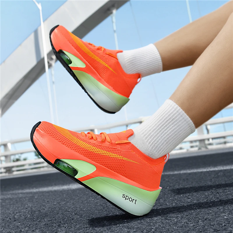 

Кроссовки для марафона, мужская и женская дышащая спортивная обувь с сеткой, легкие амортизирующие кроссовки на воздушной подушке