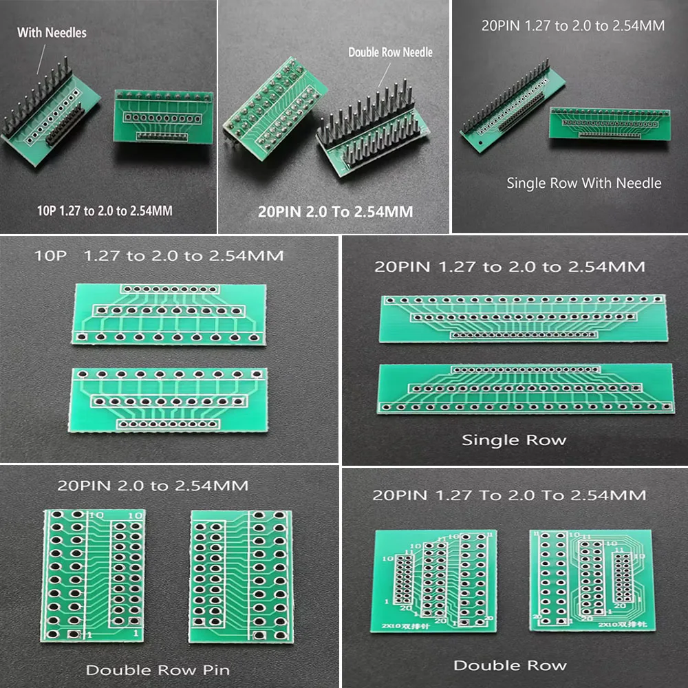 

10PCS 1.27mm 2.0mm 2.54mm Pitch Transfer Plate Converter Single Double Row Pin PCB Adapter Board
