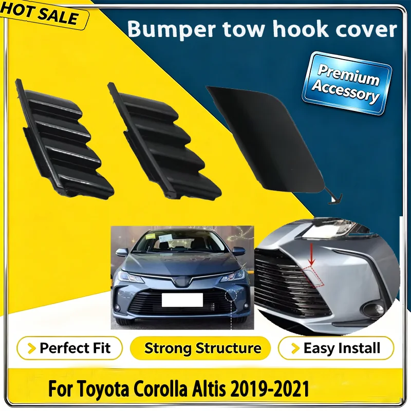 For Toyota Corolla Altis 2019 2020 2021 Sedan Car Front Bumper Tow Hook Cover Grille Cap Durable ABS Auto Exterior Accessory