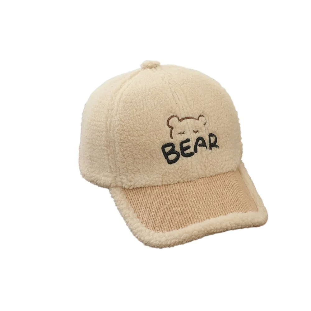 moda-material-chapeu-de-beisebol-cordeiro-velo-pico-estilo-criancas-bones-de-pico-urso-bordado-pato-bone-criancas-usar