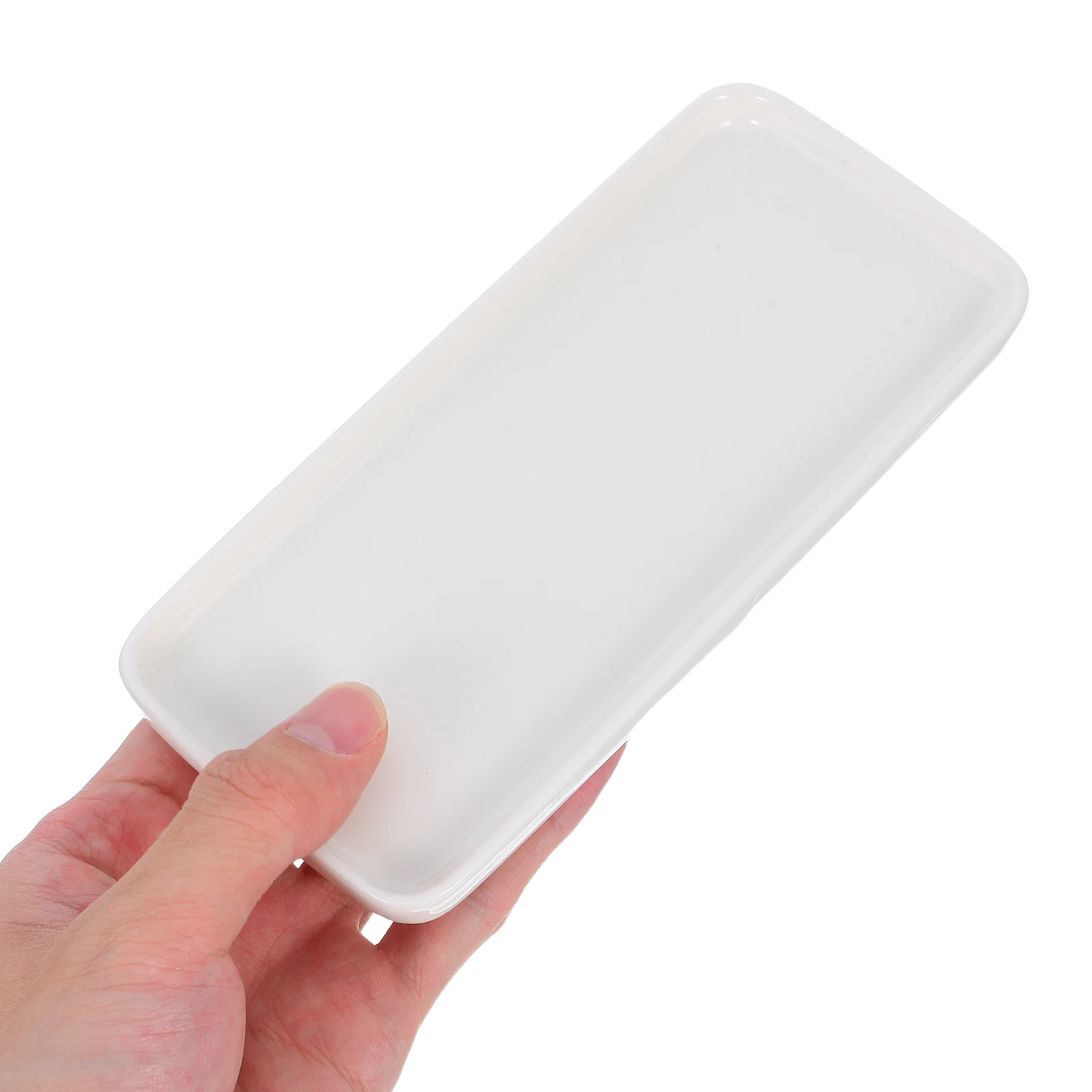 Ceramic Tray White Rectangular Platter Porcelain Storage Serving Plate Pottery Holder For Bathroom Kitchen Storage - Detail 1