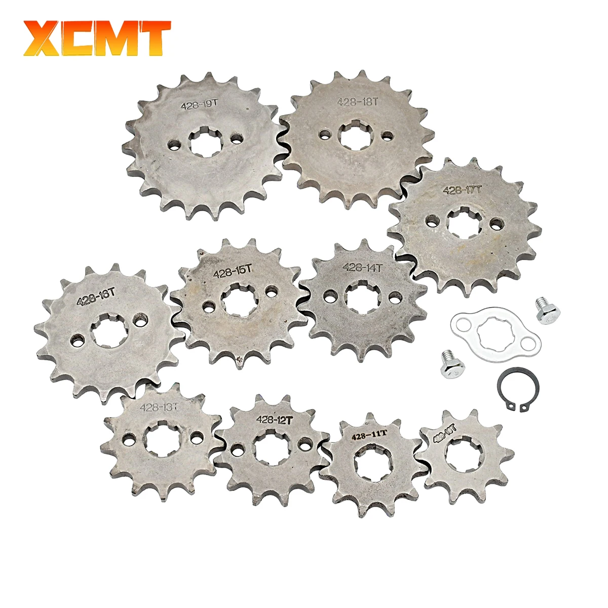 428# 17mm Teeth Front Engine Sprocket 10 11 12 13 14 15 16 17 18 19T For Motorcycle Dirt Pit Bike ATV Quad Go Kart Buggy Scooter