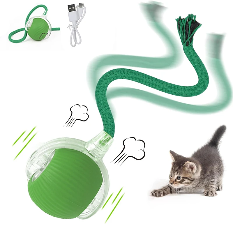 Cat Toys Interactive Ball, Automatic Rolling Cat Balls,  Eletronic Smart Ball for Cats Kittens, Pet Toys for Anti-anxiety