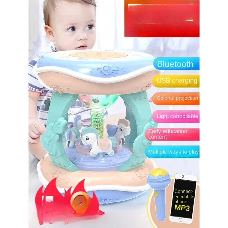 Baby music, hand clap drum, children's clap drum, early education 8 puzzle, 1 year old, 0-6 months old, above