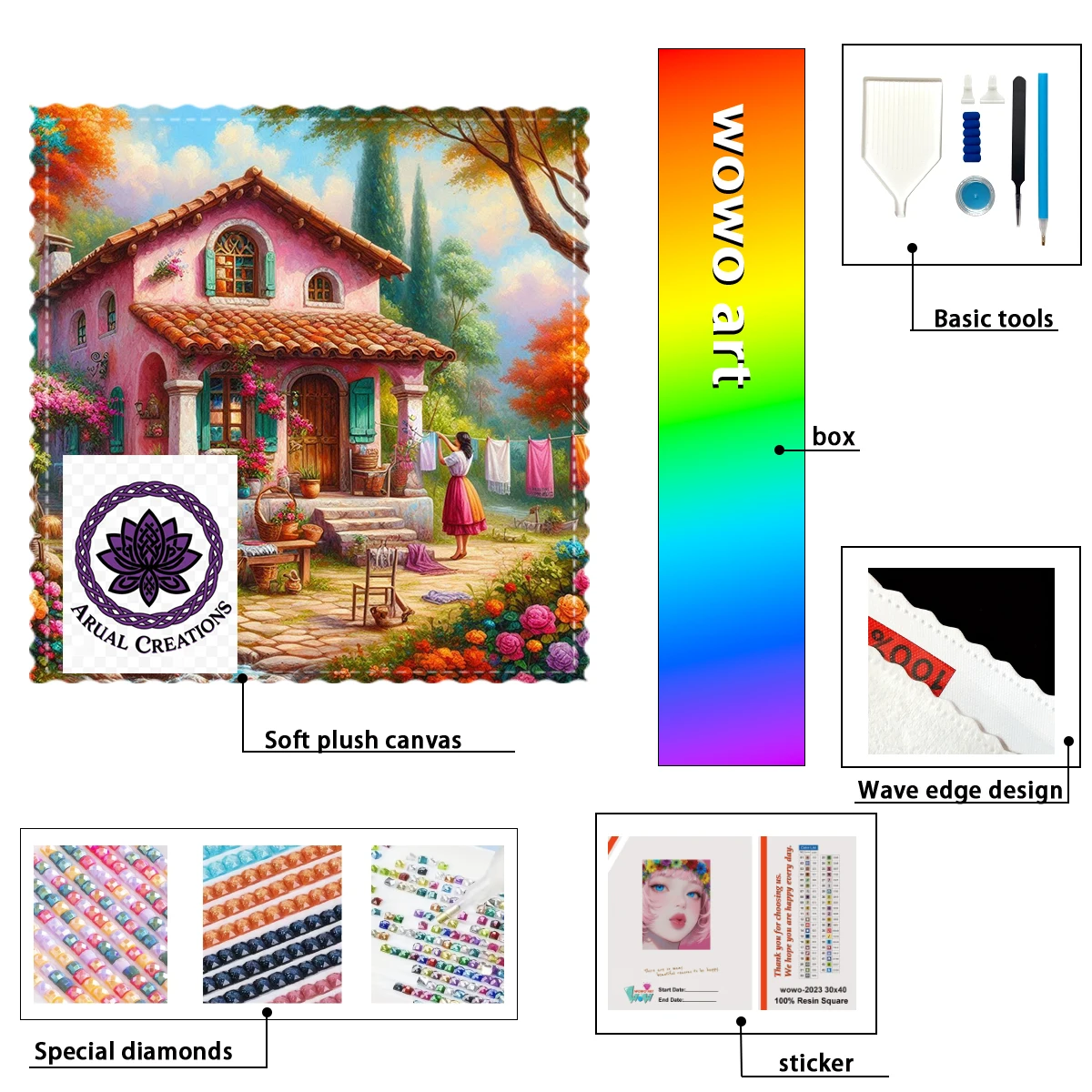 【ARUAL Diamond Art】A quiet home 100% resin FD+ab+xc Diamond Stamping Kit Perfect Masterpiece worth Buying