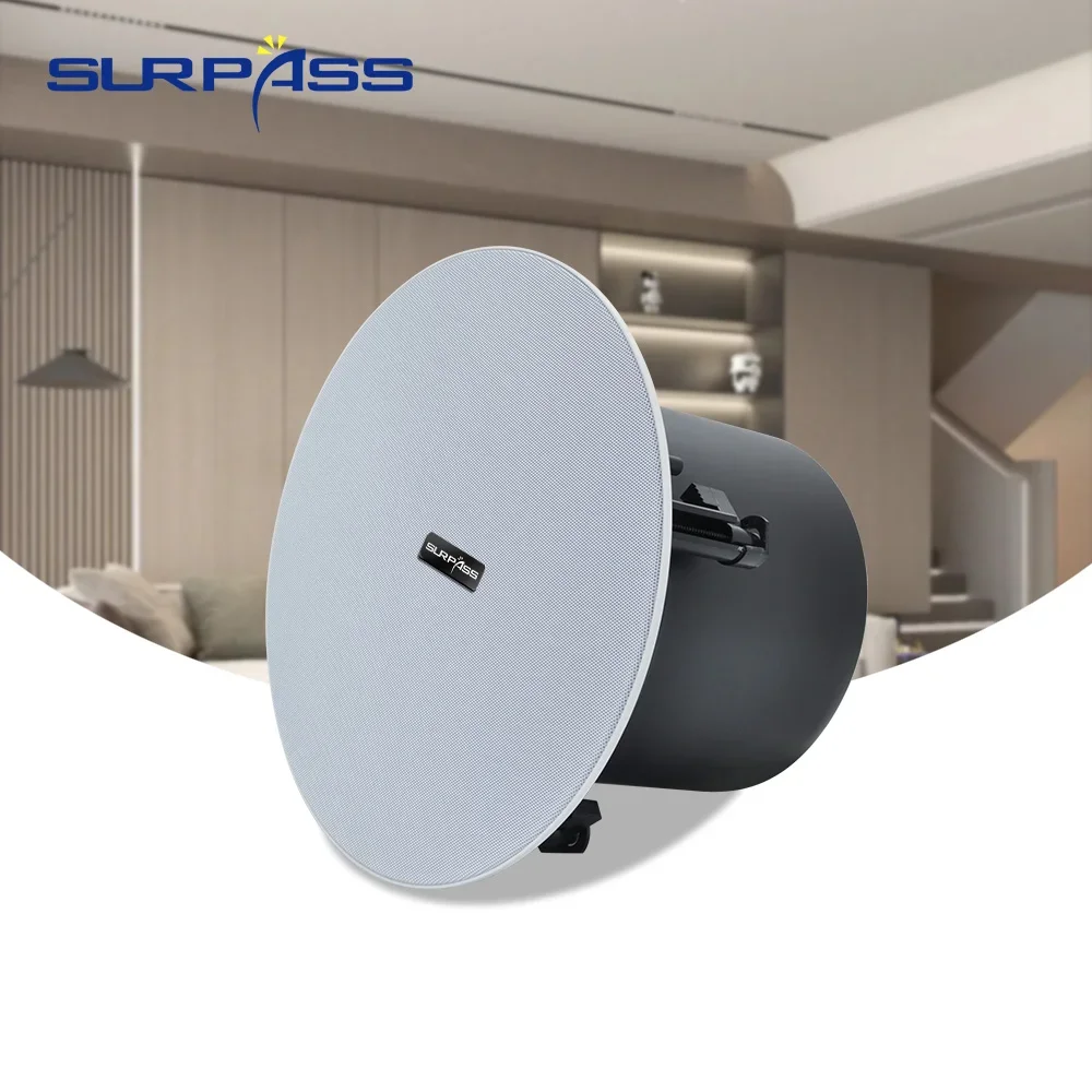 8inch 50W Home Theater Ceiling Speaker High-end in Ceiling Wall Speaker Coaxial Recessed Audio Speaker System for Hotel Villa