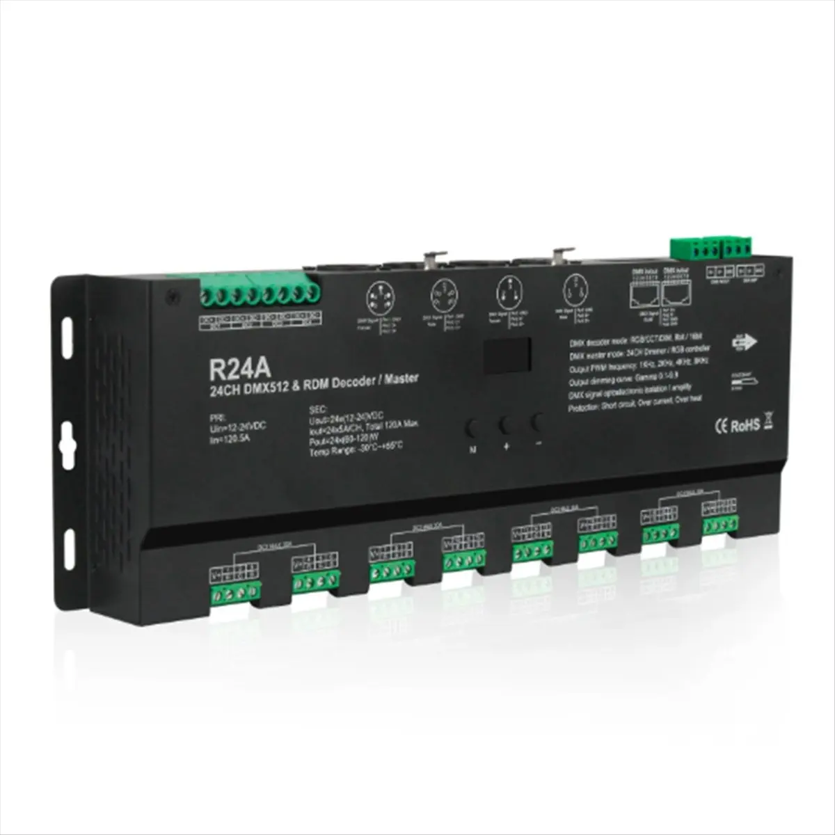 

(A32M) 12В-24В RGB LED-лента, 24-канальный декодер/мастер DMX512&RDM, 5Ax 24-канальный контроллер декодера DMX512, диммер сигнала PWM DMX512/RDM