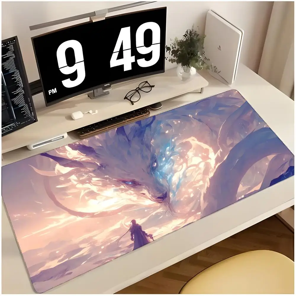myth folklore Japanese Dragon Mouse Pad Large Mouse Pad Desk Mat Non-Slip Board Game Mat Stitched Edges