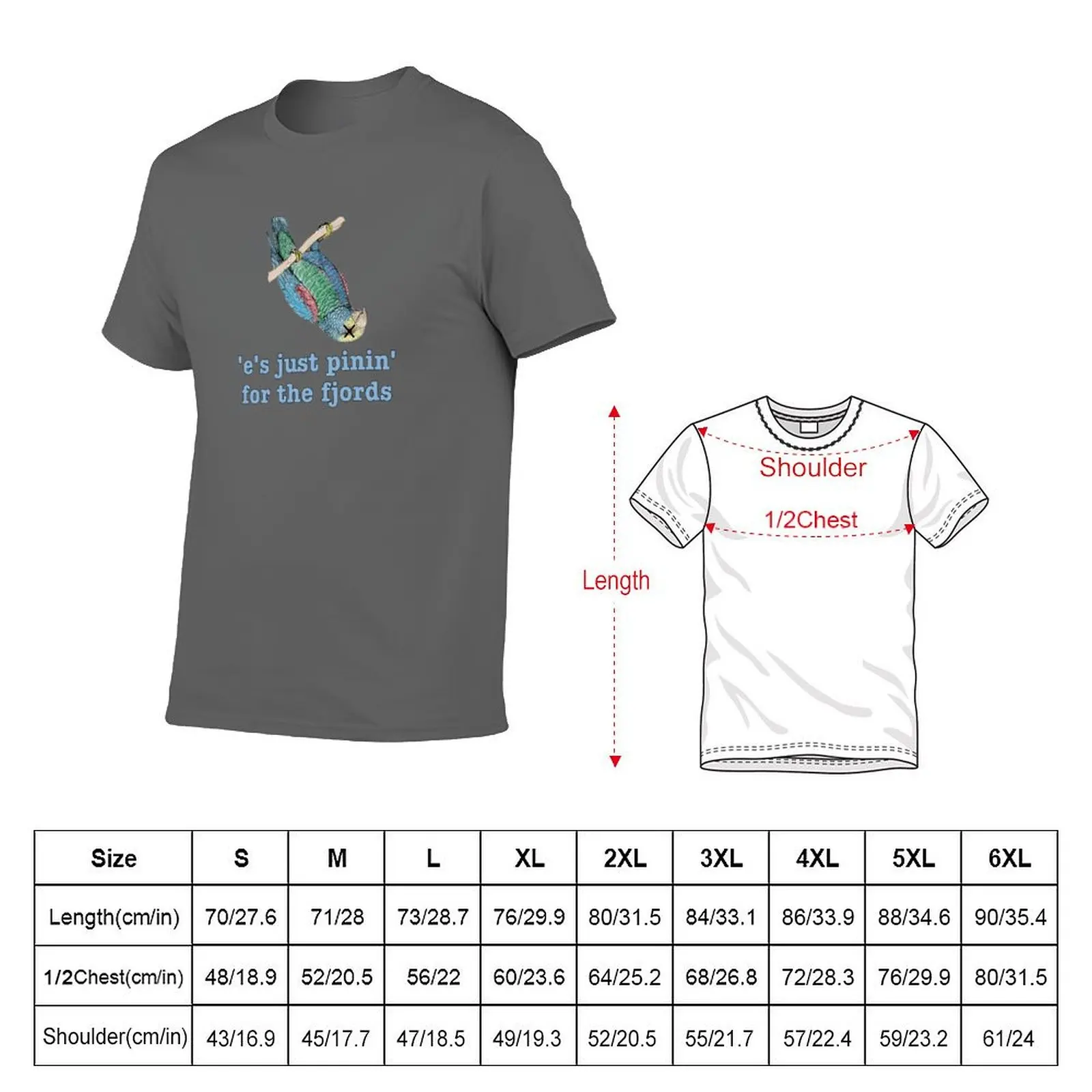 Dead Parrot - Just Pinin' for the Fjords T-Shirt animal prinfor boys shirts graphic blue archive big and tall t shirts for men